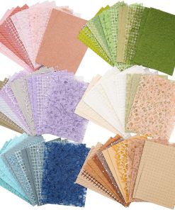 96 Sheets Textured Scrapbook Paper and Mesh Fabric Assorted Set - 6 Pack Mixed Special Paper for Scrapbooking Planner Bullet Junk Journal Supplies Mixed Media Collage Card Embellishments 3.9x5.5 Inch